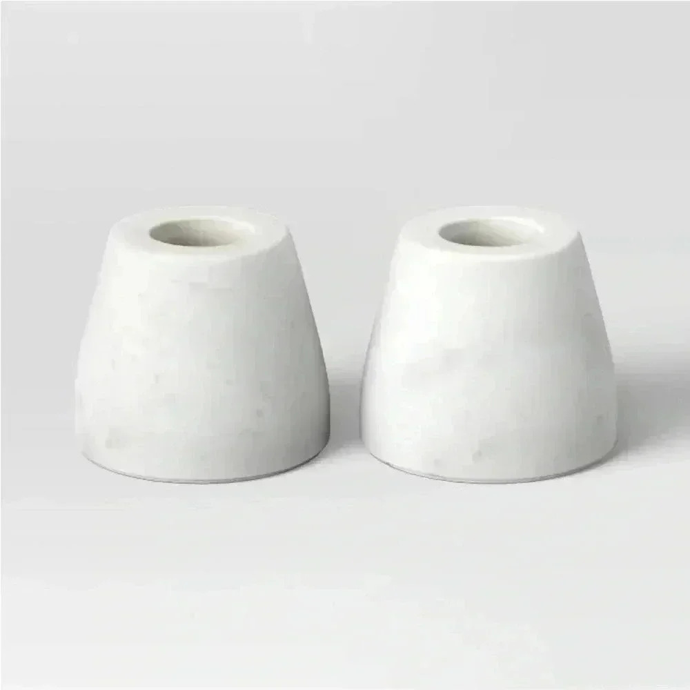 Set of 2 Marble‎ Taper Holders White
- Threshold